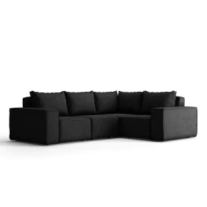 Ecksofa GARTEN Gartenmöbel Terrasse wasserdicht OUTDOOR, Schwarz