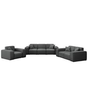 PATIO Gartenmöbelset 3+2+1, 3-Sitzer 2-Sitzer Sofa und Sessel wetterfest, Anthrazit