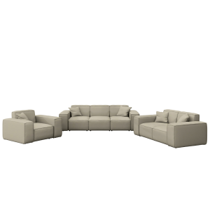 PATIO Gartenmöbelset, 3+2+1, 3-Sitzer 2-Sitzer Sofa und Sessel wetterfest, Beige - Toffee