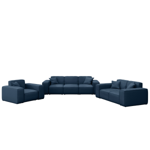 PATIO Gartenmöbelset, 3+2+1, 3-Sitzer 2-Sitzer Sofa und Sessel wetterfest, Dunkelblau - Ocean