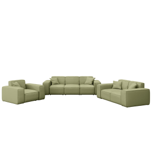 PATIO Gartenmöbelset, 3+2+1, 3-Sitzer 2-Sitzer Sofa und Sessel wetterfest, Hellgrun - Lima