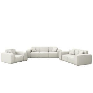 PATIO Gartenmöbelset 3+2+1, 3-Sitzer 2-Sitzer Sofa und Sessel wetterfest, Hellbeige - Ice