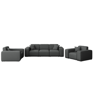 PATIO Gartenmöbelset 3+1+1, 3-Sitzer Sofa und zwei Sessel wetterfest, Anthrazit