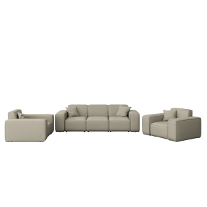 PATIO Gartenmöbelset 3+1+1, 3-Sitzer Sofa und zwei Sessel wetterfest, Beige  - Toffee