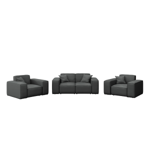 PATIO Gartenmöbelset 2+1+1, 2-Sitzer Sofa und zwei Sessel wetterfest, Anthrazit