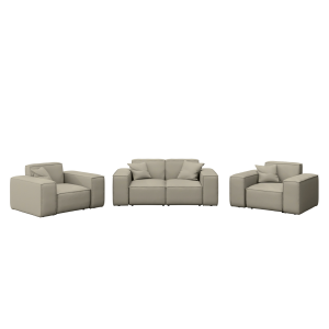 PATIO Gartenmöbelset 2+1+1, 2-Sitzer Sofa und zwei Sessel wetterfest, Beige - Toffee