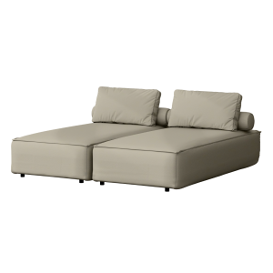 PATIO Doppel Chaiselongue luxuriös bequem für den Außenbereich, Beige - Toffee