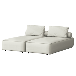 PATIO Doppel Chaiselongue luxuriös bequem für den Außenbereich,  Hellbeige - Ice