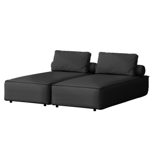 PATIO Doppel Chaiselongue luxuriös bequem für den Außenbereich, Schwarz