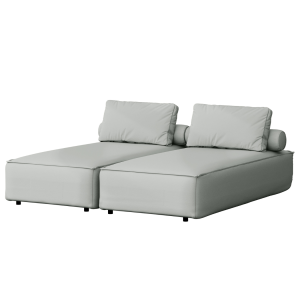 PATIO Doppel Chaiselongue luxuriös bequem für den Außenbereich, Hellgrau - Cement