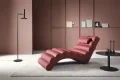 Liegesessel Chaiselongue Leder Rot MIAMI NEW Modern Lederliege