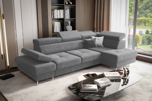 Ecksofa Galaxy Mini 170×280 mit Schlaffunktion & Bettkasten, Grau, Terra 92, Rechts