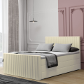Boxspringbett RISE PREMIUM Hotelbett mit zwei Bettkasten kontinentales Bett, Creme