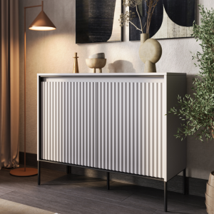 Kommode TREND zweitürige TR-02 mit LED Beleuchtung Grau
