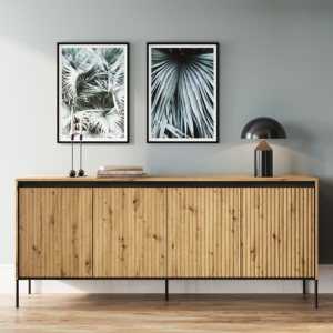 Kommode TREND viertürig mit LED Beleuchtung TR-04 Eiche Artisan