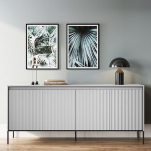 Kommode TREND viertürig mit LED Beleuchtung TR-04 Grau