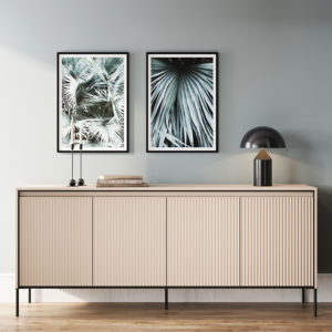 Kommode TREND viertürig mit LED Beleuchtung TR-04 Sandbeige