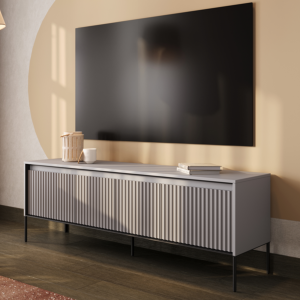 TV-Schrank TREND viertürig TR-05 mit LED Beleuchtung Grau
