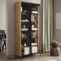Glasvitrine TREND TR‑07 in Artisan Eiche in modernem Wohnraum – stilvoll und elegant
