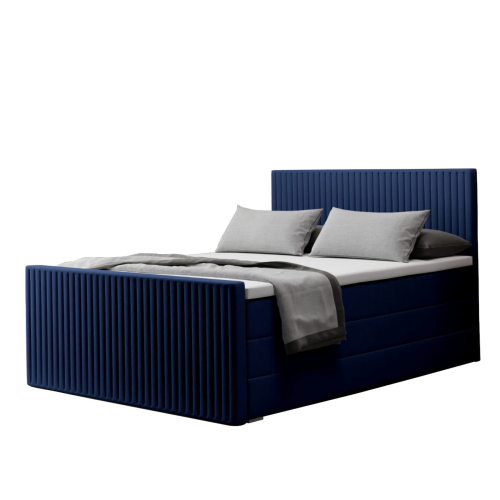 Boxspringbett RISE PREMIUM Hotelbett mit zwei Bettkasten kontinentales Bett, Dunkelblau
