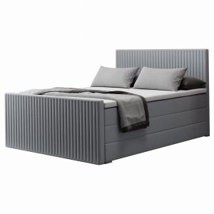Boxspringbett RISE PREMIUM Hotelbett mit zwei Bettkasten kontinentales Bett, Hellgrau