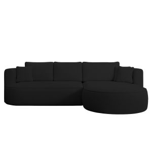 Ecksofa FIORE mit Schlaffunktion und Bettkasten Schwarz (Modesto 489)