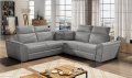 Ecksofa FIDELIA mit Schlaffunktion und Bettkasten Couch Verstellbare Kopfstützen, Grau