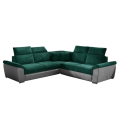 Ecksofa FIDELIA mit Schlaffunktion und Bettkasten Couch Verstellbare Kopfstützen, Flaschengrün + Hellgrau (Monolith 37 + 84).png