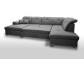 Ecksofa DAVIO U mit Schlaffunktion und Bettkasten und verstellbare Kopfstützen