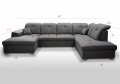 Ecksofa DAVIO U mit Schlaffunktion und Bettkasten und verstellbare Kopfstützen