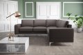 Ecksofa Leder ARIA MAX Ledersofa L-Form 250×250 Schlaffunktion und Bettkasten, Dunkelbraun (U-25)