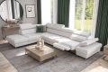Ecksofa GALAXY RELAX Ledersofa Weiß Dekor