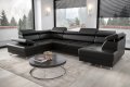 Ecksofa Echtes Leder GALAXY MAX II U-Form 215x350 Schlaffunktion