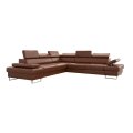 Ecksofa Echtleder GALAXY MAX 280x280 cm, Braun