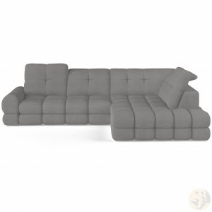 TOLLO L Ecksofa in L-Form mit elektrischer Sitzverstellung, Schlaffunktion & Bettkasten – modern & funktional – Grau (Quelle 92)