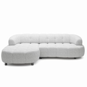 Ecksofa VELPA S – modernes Design mit elektrischer Sitztiefenverstellung & höchstem Komfort – Hellgrau (Puente 80)