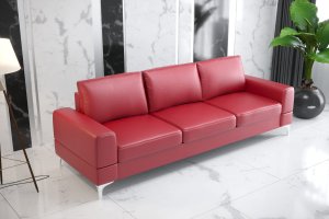 Ledersofa ARIA DL Leder Couch 250 cm - Rot