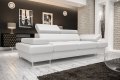 Ledersofa GALAXY II Leder Couch verstellbare Kopfstützen 235 cm - Weiß