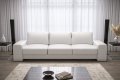 Ledersofa ZARA DL – 270 cm mit Schlaffunktion & DL-Ausklappsystem - Weiß