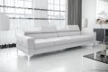 Ledersofa TOSCANIA IV Leder Couch verstellbare Kopfstützen 315 cm - Weiß