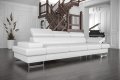 Ledersofa GALAXY III Leder Couch verstellbare Kopfstützen 300 cm - Weiß