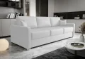 Ledersofa AVANTI DL Leder Couch mit Schlaffunktion 230 cm - Weiß