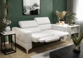 Ledersofa TOSCANIA II RELAX Leder Couch Relaxfunktion verstellbare Kopfstützen 185 cm - Weiß
