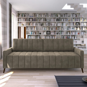 Sofa MOLLY mit Schlaffunktion & Bettkasten – Komfortable Schlafcouch 226 cm breit – Modernes Sofa fürs Wohnzimmer - Beige