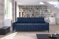 Sofa MOLLY mit Schlaffunktion und Bettkasten Couch Wohnlandschaft dunkelblau