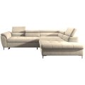 Ecksofa TEMPO mit Relaxfunktion Sitztiefenverstellung Schlafsofa mit Bettkasten - Creme