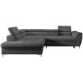 Ecksofa TEMPO – Relaxfunktion, verstellbare Sitztiefe & Schlafsofa mit Bettkasten - Dunkelgrau