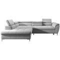 Ecksofa TEMPO mit Relaxfunktion Sitztiefenverstellung Schlafsofa mit Bettkasten hellgrau