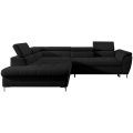 Ecksofa TEMPO – Relaxfunktion, verstellbare Sitztiefe & Schlafsofa mit Bettkasten - Schwarz