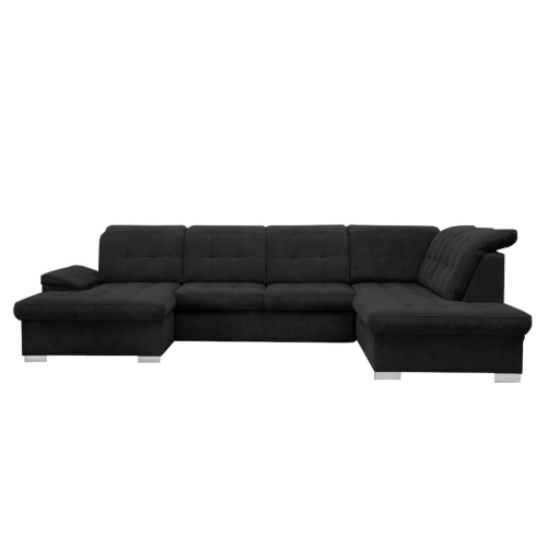 Ecksofa PAULINE Eckcouch Funktionssofa mit Bettkasten Schlaffunktion und Relaxfunktion - Schwarz